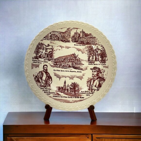 Vernon Kilns Other - Historic Saint Augustine Founded in 1565 Florida Collector Plates
